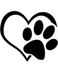 Adesivo per Auto a Forma di Zampa con Cuore