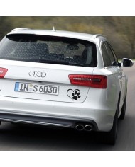 Adesivo per Auto a Forma di Zampa con Cuore